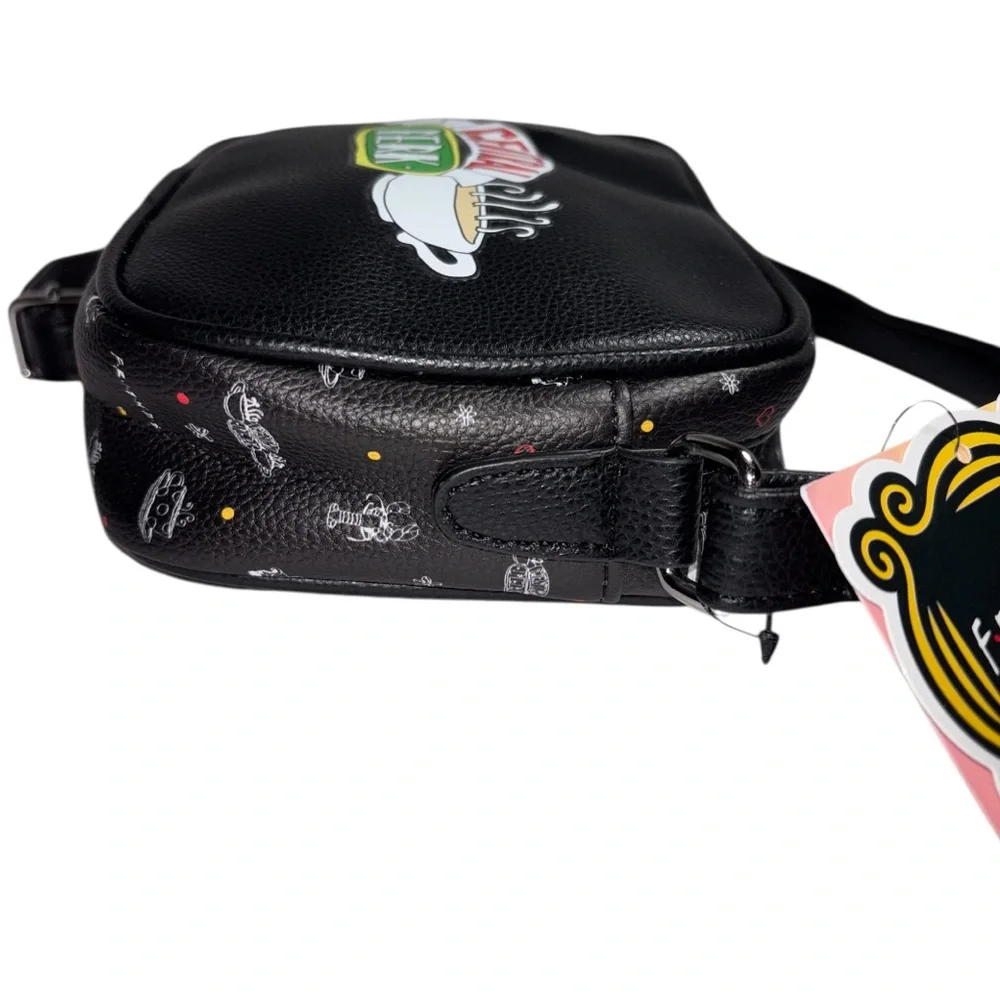 Friends Central Perk Logo Crossbody Black Bag Zip Top Closure by Daniele Nicole - Picture 11 of 16